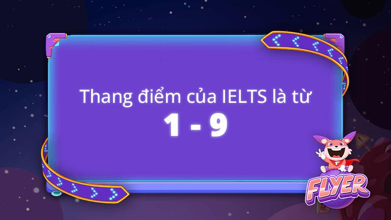 Thang điểm của IELTS là từ 1.0 - 9.0