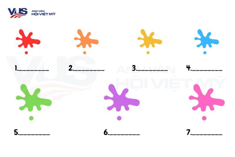 bài tập về màu sắc tiếng anh cho trẻ em