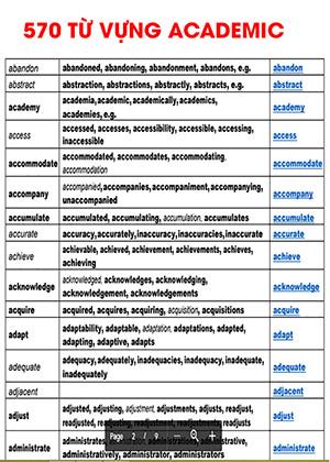 tổng hợp tài liệu tự học IELTS từ 0-7.0 - 570 từ vựng Acacemic