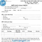 Mẫu giấy biên nhận hàng hóa mới nhất 2023