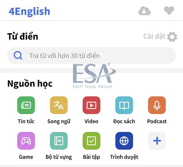 app học tiếng anh miễn phí 4english