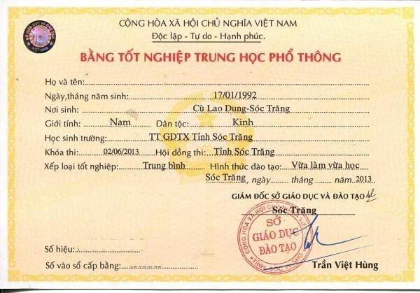 Những thông tin cần biết về bằng tốt nghiệp cấp 3 hệ bổ túc